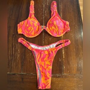 SHEIN Pink and Orange Bikini